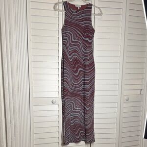 & Other Stories Burgundy and Blue Maxi Dress